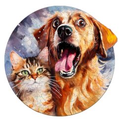 Mindful Wooden Jigsaw Puzzle - Cat and Dog