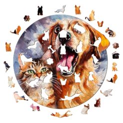 Alternative view of Mindful Wooden Jigsaw Puzzle - Cat and Dog