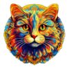 Mindful Wooden Jigsaw Puzzle - Colorful Cat