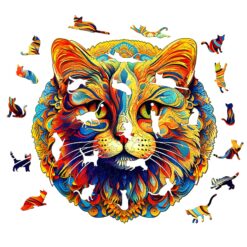 Alternative view of Mindful Wooden Jigsaw Puzzle - Colorful Cat