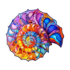 Mindful Wooden Jigsaw Puzzle - Colorful Nautilus