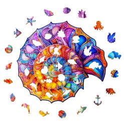 Alternative view of Mindful Wooden Jigsaw Puzzle - Colorful Nautilus