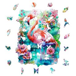 Alternative view of Mindful Wooden Jigsaw Puzzle - Elegant Flamingo