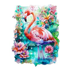 Mindful Wooden Jigsaw Puzzle - Elegant Flamingo