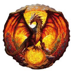 Mindful Wooden Jigsaw Puzzle - Fiery Dragon