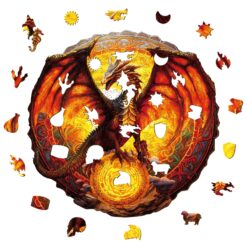 Alternative view of Mindful Wooden Jigsaw Puzzle - Fiery Dragon