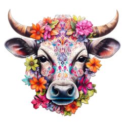 Mindful Wooden Jigsaw Puzzle - Flower and Cow