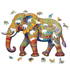 Alternative view of Mindful Wooden Jigsaw Puzzle - Walking Elephant