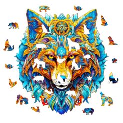 Alternative view of Mindful Wooden Jigsaw Puzzle - Ambitious Wolf