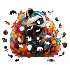 Alternative view of Mindful Wooden Jigsaw Puzzle - Badger