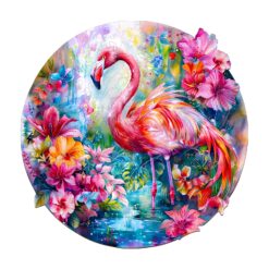 Mindful Wooden Jigsaw Puzzle - Charming flamingo