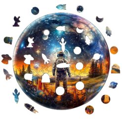Alternative view of Mindful Wooden Jigsaw Puzzle -Crystal Ball Astronaut