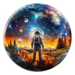 Mindful Wooden Jigsaw Puzzle -Crystal Ball Astronaut