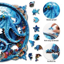 Alternative view of Mindful Wooden Jigsaw Puzzle - Deep-sea Octopus