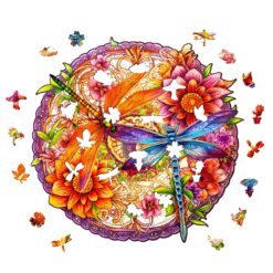 Alternative view of Mindful Wooden Jigsaw Puzzle - Dragonflies and Flowers