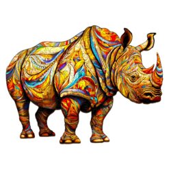 Mindful Wooden Jigsaw Puzzle - Fierce Rhinoceros