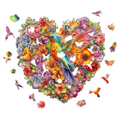 Alternative view of Mindful Wooden Jigsaw Puzzle - Hummingbird and Flower