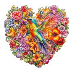 Mindful Wooden Jigsaw Puzzle - Hummingbird and Flower