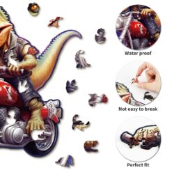 Alternative view of Mindful Wooden Jigsaw Puzzle - Raptor Riders