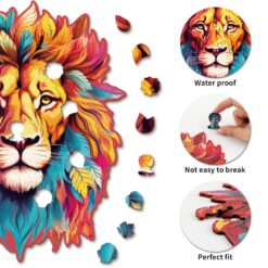 Alternative view of Mindful Wooden Jigsaw Puzzle - Resolute Lion