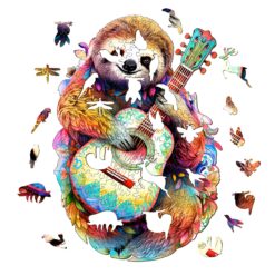 Alternative view of Mindful Wooden Jigsaw Puzzle - Sloth with Guitar