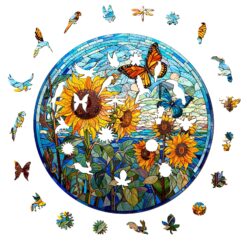 Alternative view of Mindful Wooden Jigsaw Puzzle - Stained Glass Sunflower