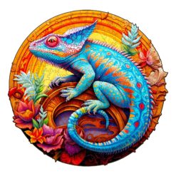 Mindful Wooden Jigsaw Puzzle - Unique Chameleon