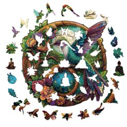 Alternative view of Mindful Wooden Jigsaw Puzzle - Yin Yang Hummingbird 2