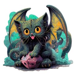 Mindful Wooden Jigsaw Puzzle - Cat Cthulhu