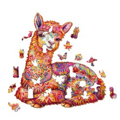 Alternative view of Mindful Wooden Jigsaw Puzzle - Elegant llama