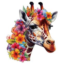 Mindful Wooden Jigsaw Puzzle - Flowers and Giraffes