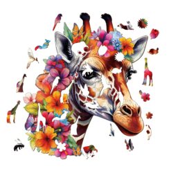 Alternative view of Mindful Wooden Jigsaw Puzzle - Flowers and Giraffes