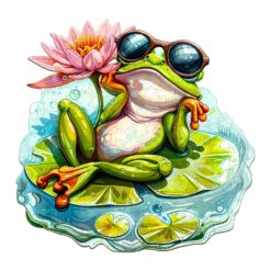Mindful Wooden Jigsaw Puzzle - Leisurely Frog 1