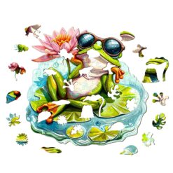 Alternative view of Mindful Wooden Jigsaw Puzzle - Leisurely Frog 1