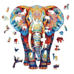 Alternative view of Mindful Wooden Jigsaw Puzzle - Orange Elephant