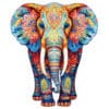 Mindful Wooden Jigsaw Puzzle - Orange Elephant
