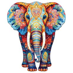 Mindful Wooden Jigsaw Puzzle - Orange Elephant