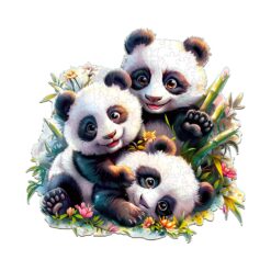 Mindful Wooden Jigsaw Puzzle - Panda Family