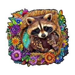 Mindful Wooden Jigsaw Puzzle - Raccoon's Secret Tree Den