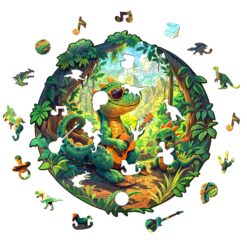 Alternative view of Mindful Wooden Jigsaw Puzzle - Rock Dinosaur