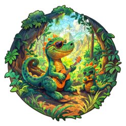 Mindful Wooden Jigsaw Puzzle - Rock Dinosaur