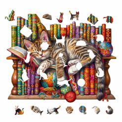 Alternative view of Mindful Wooden Jigsaw Puzzle - Sleepy Cat