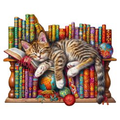 Mindful Wooden Jigsaw Puzzle - Sleepy Cat