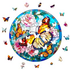 Alternative view of Mindful Wooden Jigsaw Puzzle - Stained Glass Butterfly