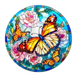 Mindful Wooden Jigsaw Puzzle - Stained Glass Butterfly