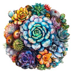 Mindful Wooden Jigsaw Puzzle - Succulent Plants 4