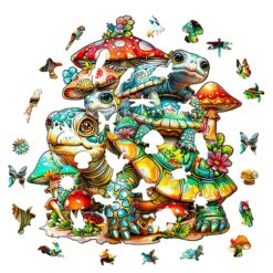 Alternative view of Mindful Wooden Jigsaw Puzzle - Turtle Family