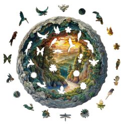 Alternative view of Mindful Wooden Jigsaw Puzzle - 3D Cave Forest