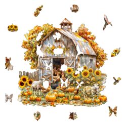 Alternative view of Mindful Wooden Jigsaw Puzzle-Autumn Farm