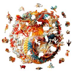 Alternative view of Mindful Wooden Jigsaw Puzzle - Chinese Dragon 1
